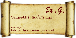 Szigethi Gyöngyi névjegykártya