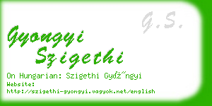 gyongyi szigethi business card